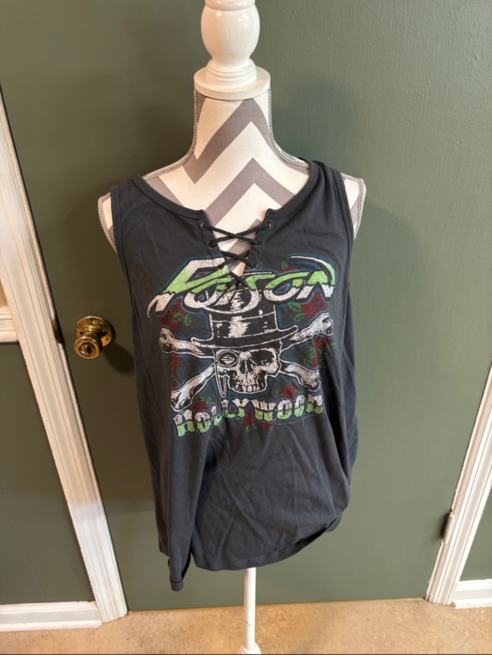 torrid Poison Black Graphic Lace-Up Tank Top